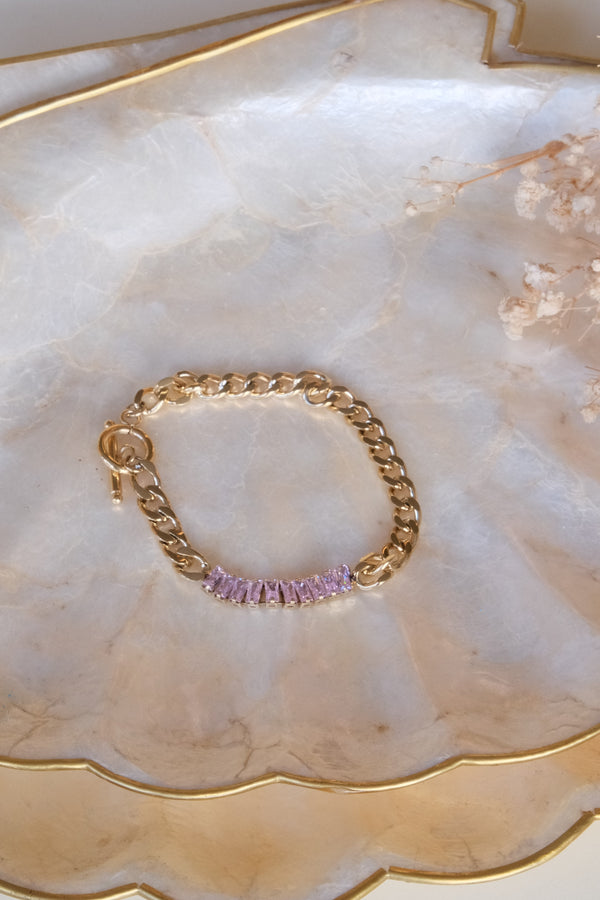 Tennis/Chain Bracelet Pink