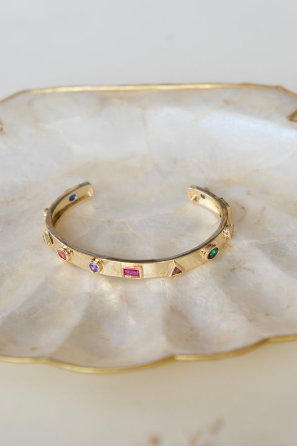 Uneven Color Stone Bangle